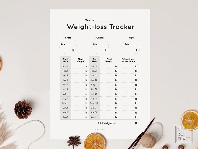 Printable 365 Weight Loss Calendar 365 Weight-loss Calendar - Etsy