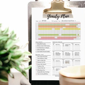 A5 Printable Yearly Planner (Half Letter, Half A4) Yearly Goal Set up Monthly Planner Goal Tracker GoodNotes Yearly Planner Annual Planner