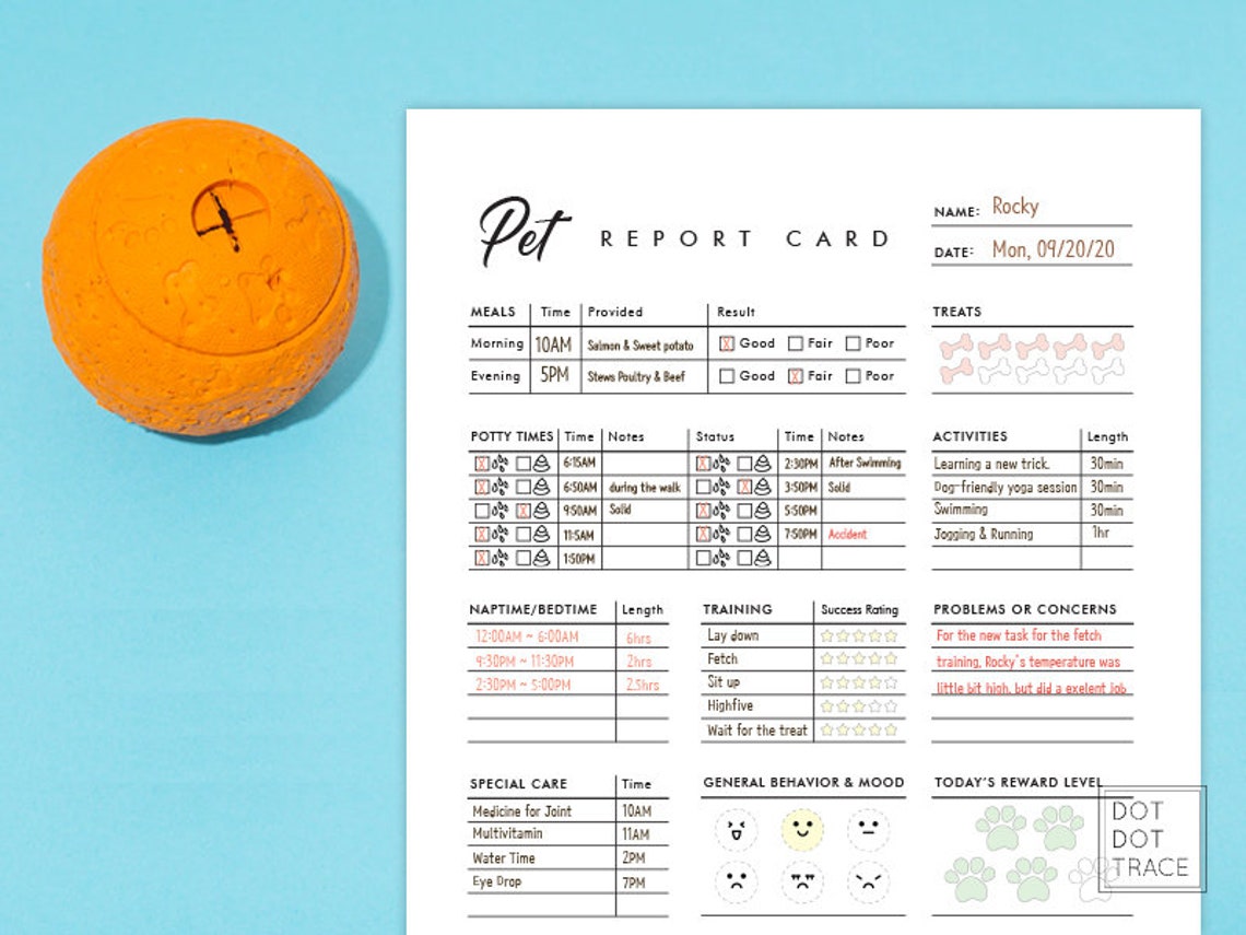 Printable Daily Pet Report Card Pet Daily Log Daily Dog Report Etsy printable-pet-report-card-to-track-the-daily-care-of-your-pet-while