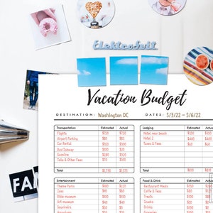 Printable Vacation Budget Planner Travel Budget Worksheet Template ...