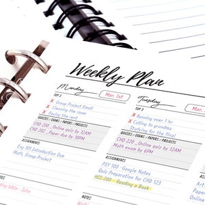 Printable Student Weekly Planner Weekly Planner for College Student Daily Planner GoodNotes Student Planner GoodNotes Student Weekly Planner