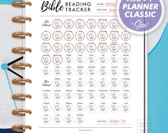 Bible Reading Checklist: Happy Planner Insert (Printable PDF)