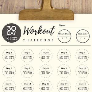 Printable 30 Day 30 Min Workout Challenge Daily 30min Workout Challenge