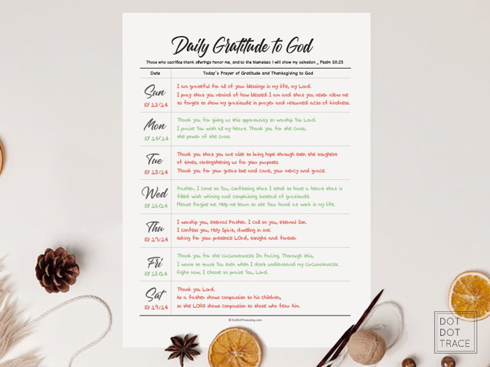Printable Daily Gratitude to God Prayer of Gratitude and - Etsy