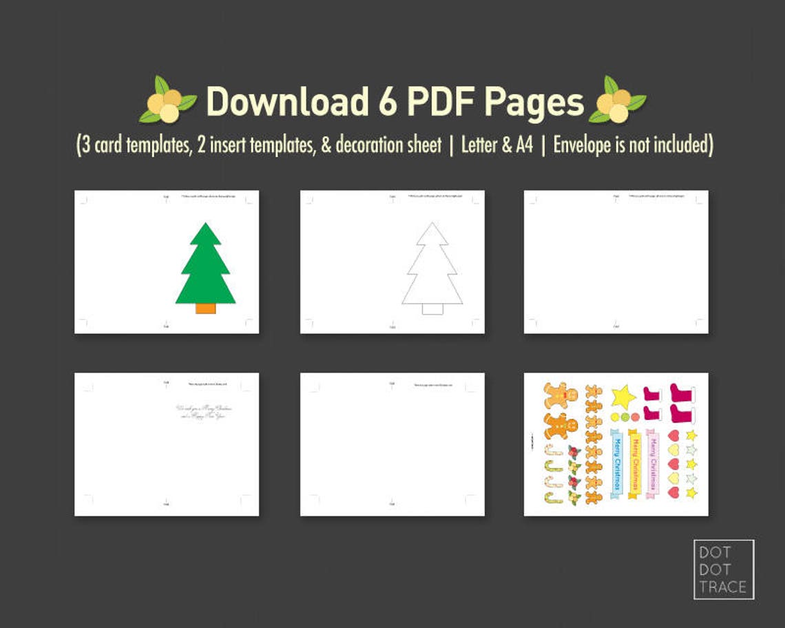 Printable Christmas Card DIY Kit Printable Kids Activities Etsy