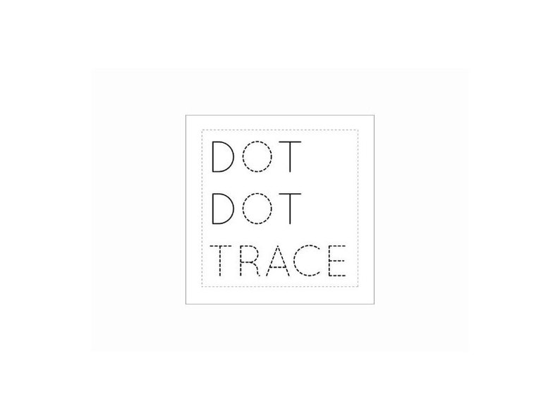 K&ouml;nnte beinhalten: Ein schwarz-wei&szlig;es Logo mit dem Text "DOT DOT TRACE" in einer einfachen, serifenlosen Schrift.