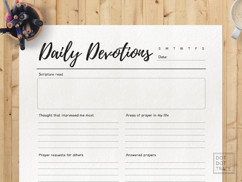 Printable Daily Devotions Daily Devotional Planner Christian Etsy