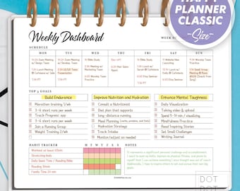 Printable Happy Planner Classic Weekly Dashboard Planner Organized Weekly Schedule Printable Weekly Planner Weekly Overview Week at a Glance