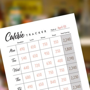 free printable calorie tracker free printable calorie tracker