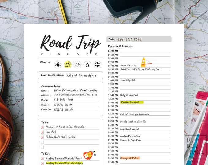 Printable Road Trip Planner Travel Planner 3 Min Intervals - Etsy