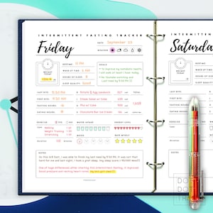 Printable 7 Day Intermittent Fasting Tracker Intermittent Fasting Log Intermittent Fasting Journal GoodNotes Intermittent Fasting Tracker