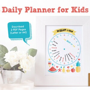 Planificador diario imprimible para niños Planificador de vacaciones de verano para niños Rutinas y disciplinas diarias Horario diario para niños Planificador de vacaciones de verano