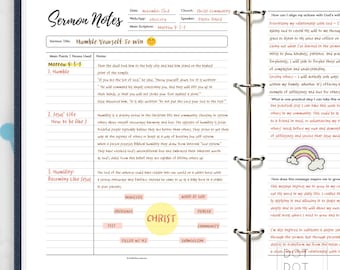 Notas del sermón imprimibles con preguntas de reflexión (PDF)