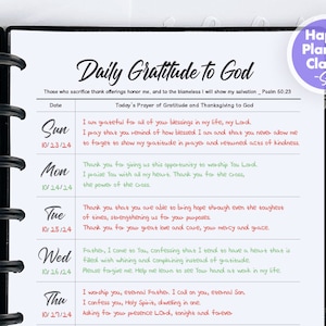 Printable Daily Gratitude to God [the Classic Happy Planner-sized] 7”x9 ...