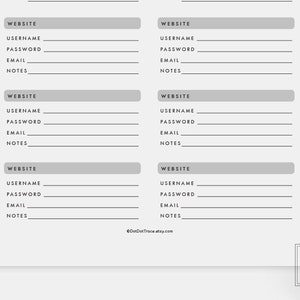 Printable Password List Template: Website Login Tracker (JPG Download) image 8