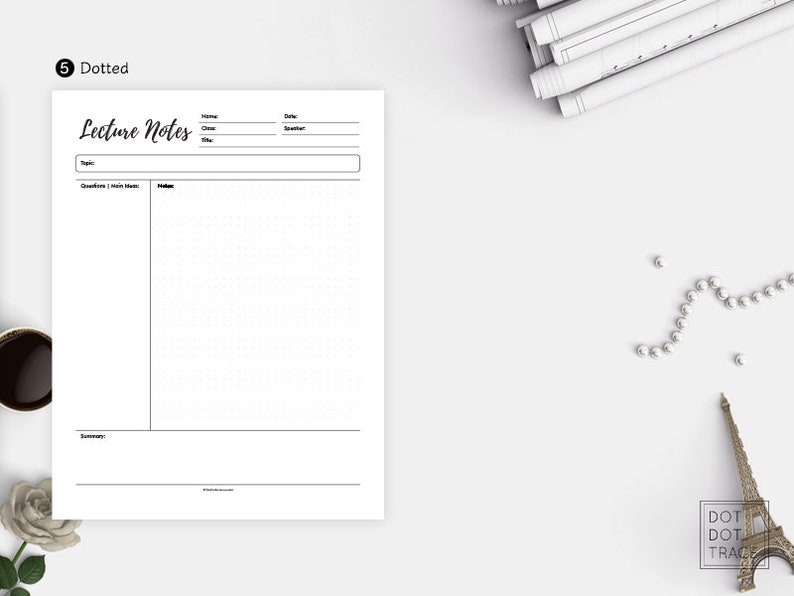 Printable Lecture Notes Study Planner Lecture Summary Note