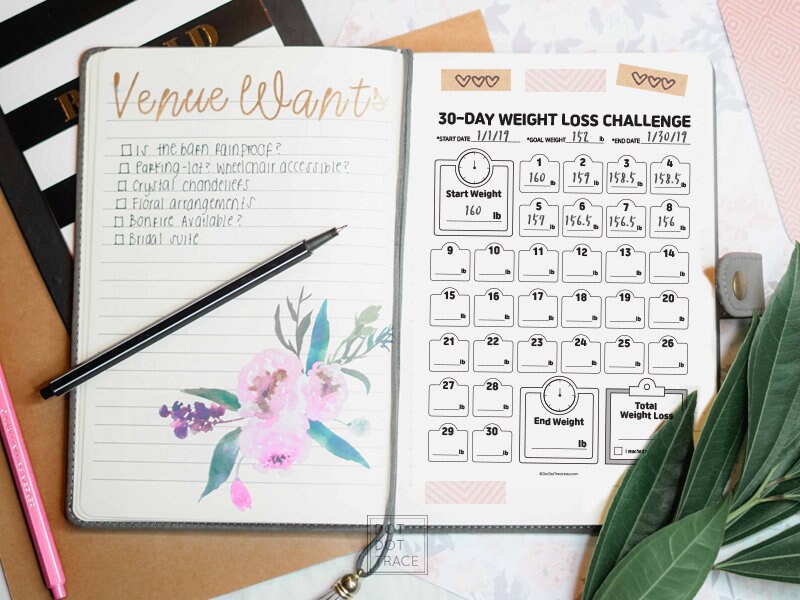 30 Day Weight Loss Challenge 30 Day Weight Loss Tracker - Etsy