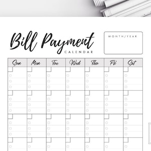 Printable Bill Payment Calendar Monthly Bills Calendar Bill Payment ...