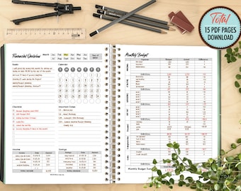 Printable Budget Planner Package Expense Tracker Finance Planner Family Budget Planner PDF Template 52week 10K Saving & Debt Payoff Tracker