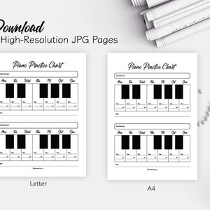 Printable Piano Practice Chart Piano Practice Log Piano Practice ...