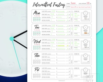 Printable 5 Day Intermittent Fasting Tracker Intermittent Fasting Log Intermittent Fasting Journal GoodNotes Intermittent Fasting Tracker