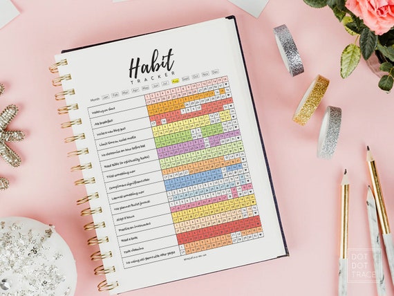 Printable Monthly Habit Tracker: A5, Half Letter, Half A4 (Digital Download)