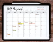 Printable Monthly Bill Payment Calendar: Letter & A4 (Digital Download)
