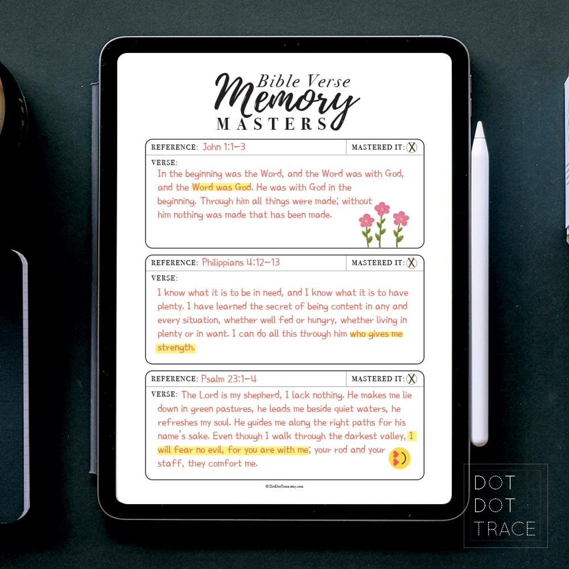 Bible Verse Memory Masters Tracker: Christian Planner Template (PDF) - Etsy