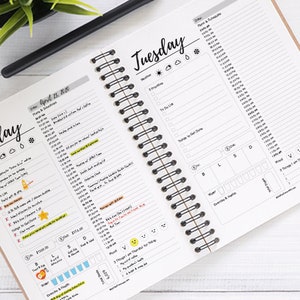 Printable 30 Min Intervals Daily Planner 7 Day Planner Daily Planner Work Planner Weekly planner Download 365 Daily Planner Everyday Planner