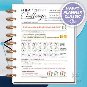 21 Day &#39;Not To Do&#39; Challenge Planner (The Classic Happy Planner-Sized) (Digital Download)