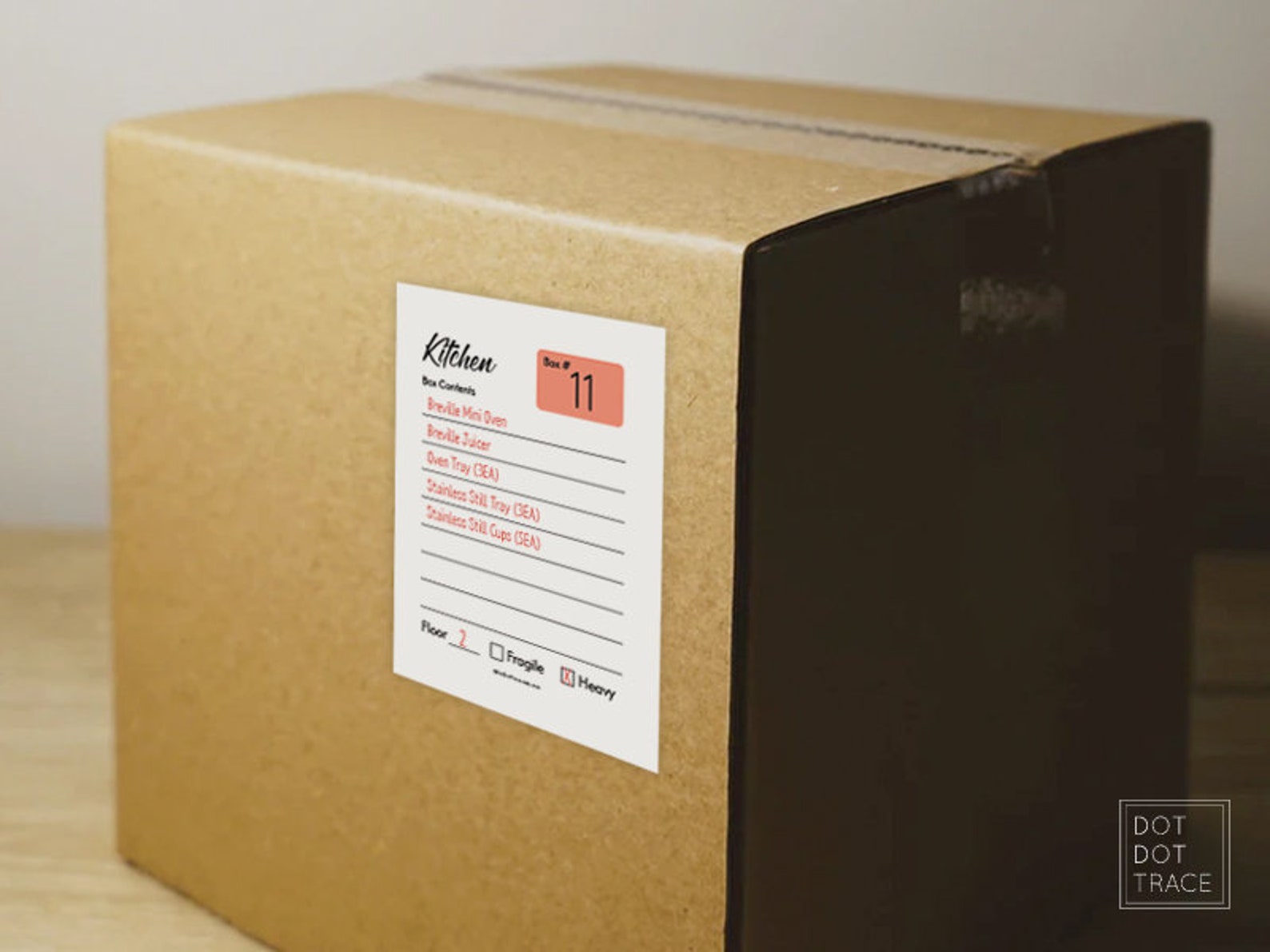 Printable Box Inventory Label Moving Box List Storage Tracker Moving