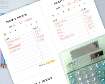 Printable Today's Receipt Template: Letter & A4 (JPG Digital Download)