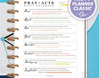 Guided PRAY + ACTS Daily Prayer Journal: Happy Planner Classic PDF (Digital Download)