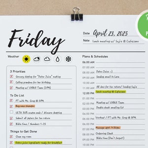 Printable 7 Day Planner the Classic Happy Planner-sized 7x9.25 Daily ...