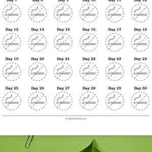 Printable 30 Day Quit Smoking Tracker 30 Day Stop Smoking Tracker No ...
