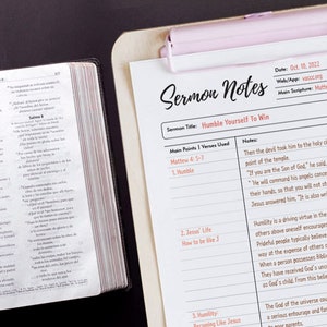 Printable Sermon Notes Template: Christian Planner (PDF Letter) image 2