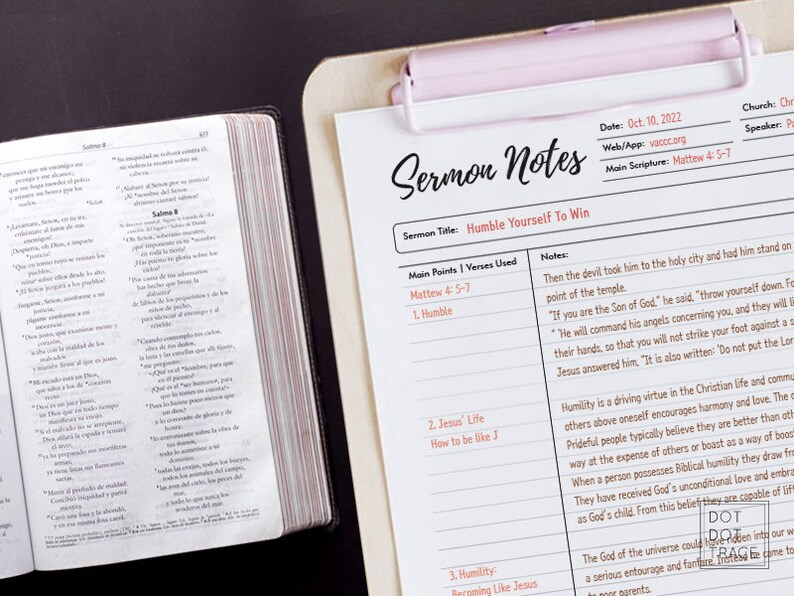 Printable Sermon Notes Template: Christian Planner (PDF Letter) image 2