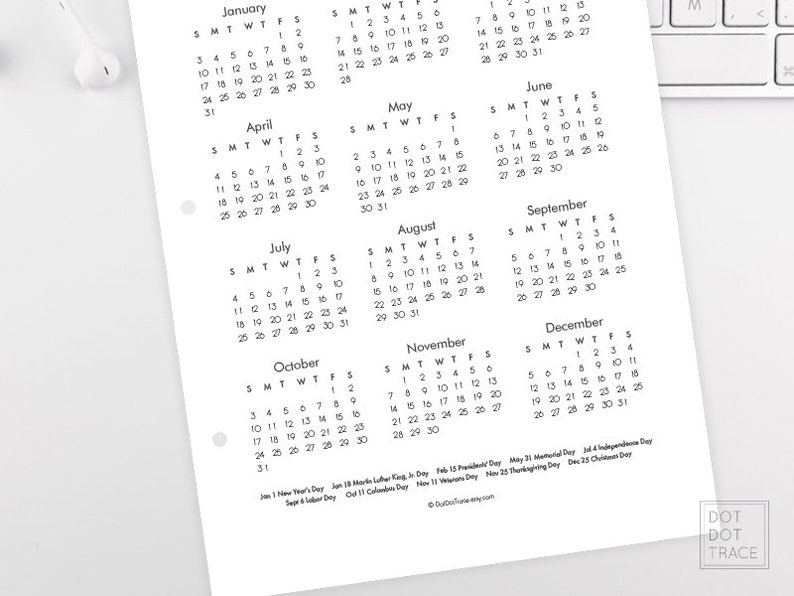A5_printable 2021 US Calendar Twenty Twenty One Calendar 2021 Etsy