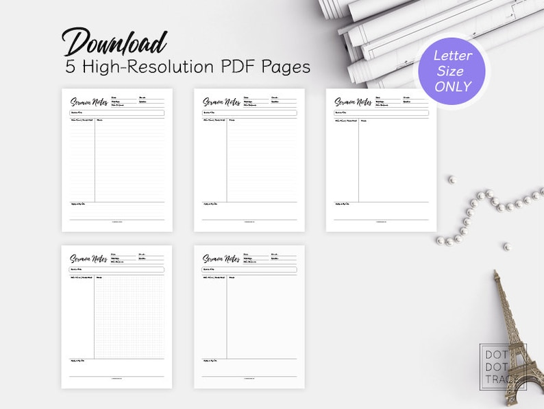 Printable Sermon Notes Template: Christian Planner (PDF Letter) image 10