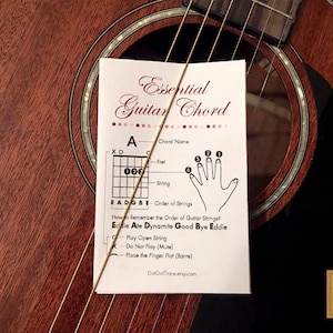 Portable Essential Guitar Chord Mini Book Printable Guitar Chord Chart Basic Guitar Chords Beginner&#39;s Guitar Chords Important Guitar Chords