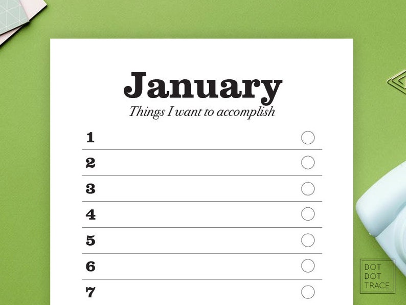 Printable Monthly Things to Accomplish Chart Goodnotes 2021 - Etsy