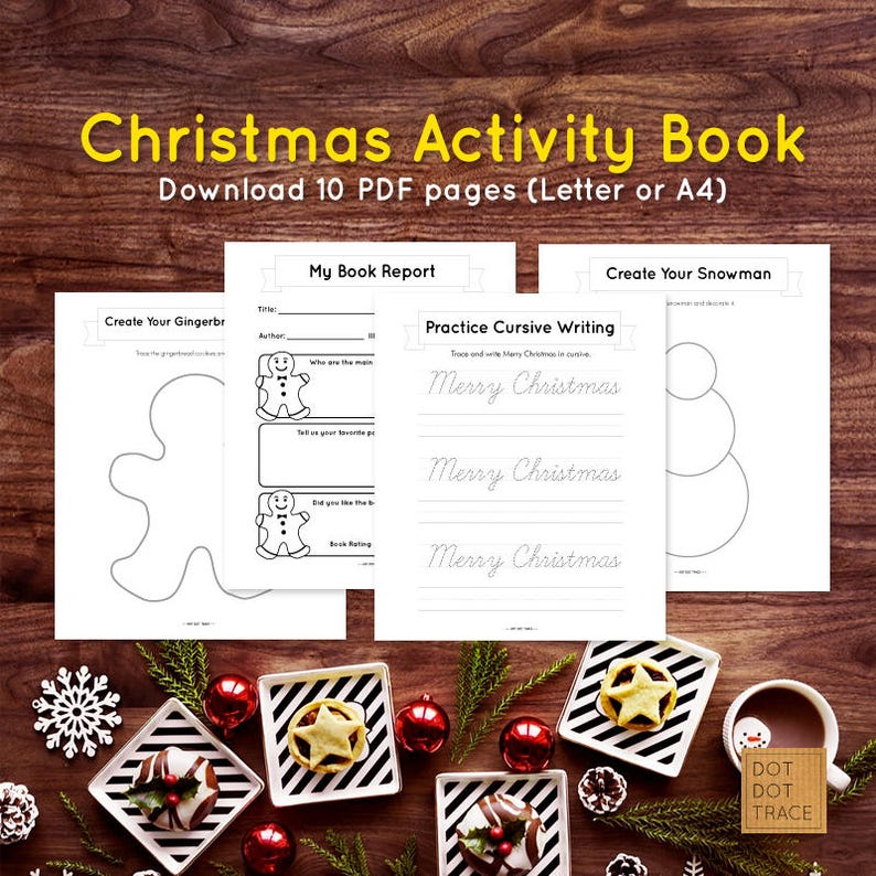 Printable Christmas Activity Book Printable Christmas Worksheets for ...