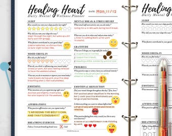 Healing Heart Daily Wellness Planner: Mental Health Journal (Digital Download)