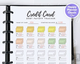 Printable Credit Card Debt Tracker Happy Planner Classic Size GoodNotes Credit Card Debt Tracker Template Download 25 months Debt Payoff JPG