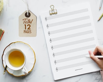 Blank Music Manuscript Paper: Piano & Vocal Sheet Music (Letter Size, Digital Download)