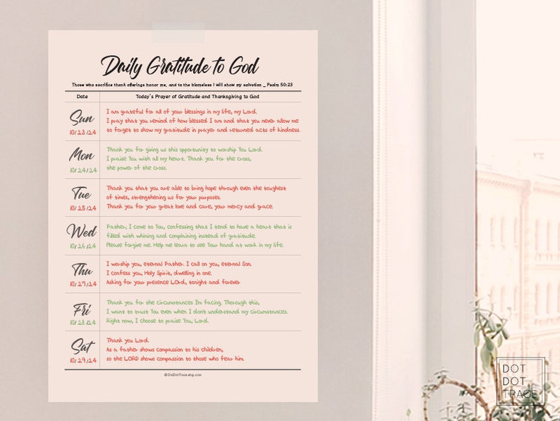 Printable Daily Gratitude to God Journal Template (letter/a4) (digital ...