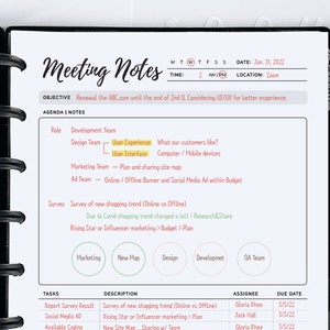 Printable Meeting Notes Agenda Notes Virtual Meeting Notes Team Meeting Notes GoodNotes Meeting Notes Template JPG Phone Call Meeting Notes