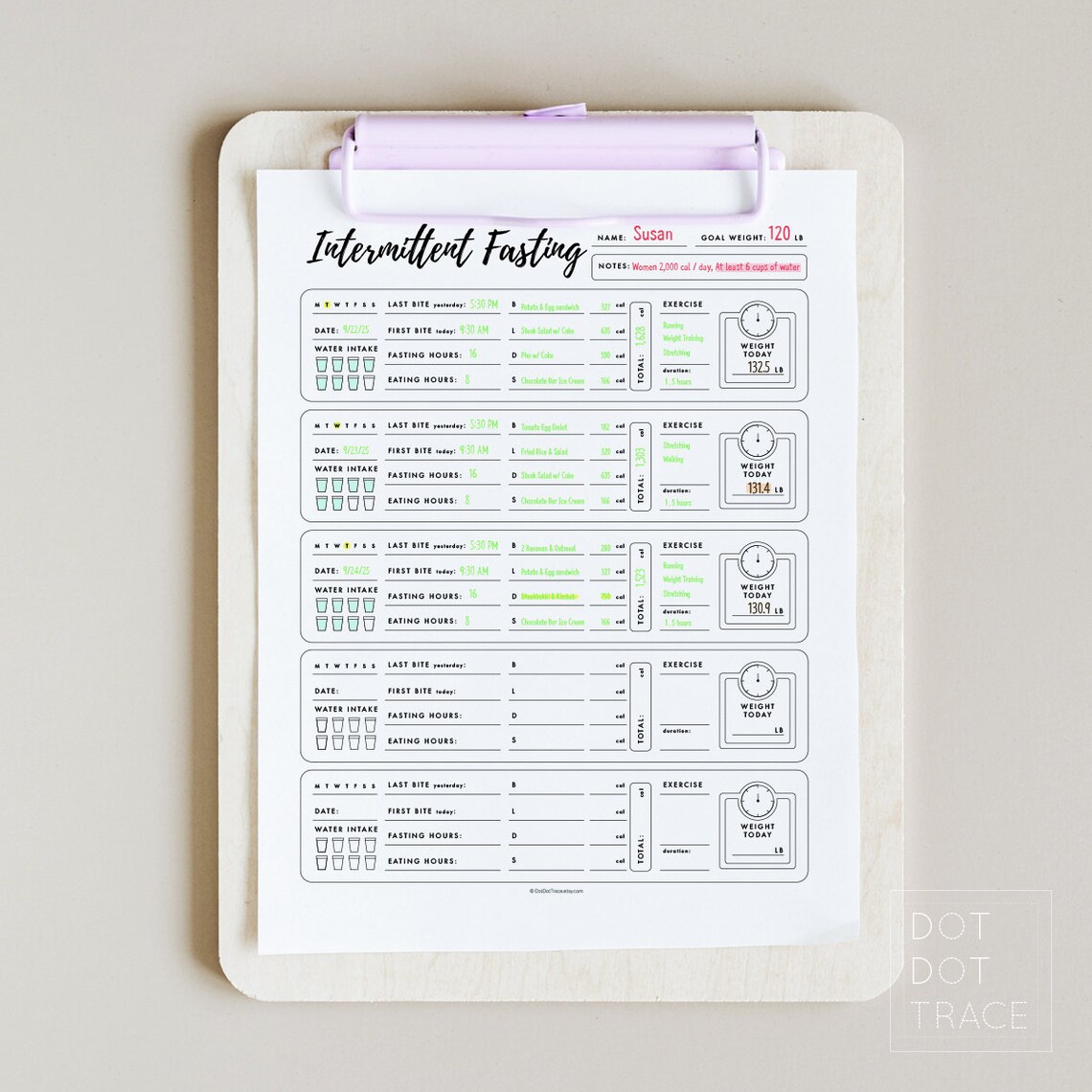 Printable Intermittent Fasting Tracker: Happy Planner Classic (PDF Download) - Etsy