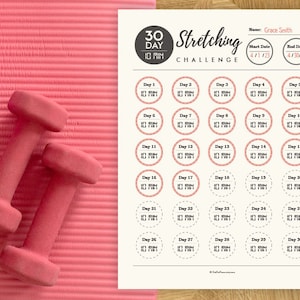 Printable 30 Day 10 min Stretching Challenge Stretch Your Body for 30 Days Flexibility Challenge GoodNotes 30 Day Stretching Challenge JPG
