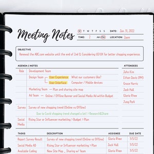 Printable Meeting Notes Agenda Notes Virtual Meeting Notes Team Meeting Notes GoodNotes Meeting Notes Template JPG Phone Call Meeting Notes